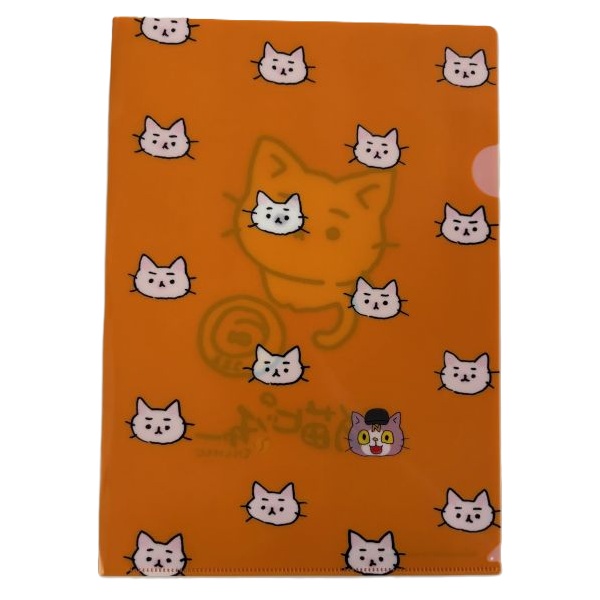 【猫ピッチャー】クリアファイル（オレンジ・顔）（1枚）